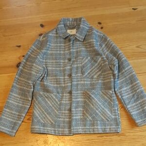 Folk Clothing Mens Grey And Cream Overshirt